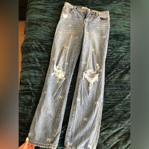 TCL Light Blue Distressed Women's Straight Leg Jeans
